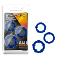Stay Hard Beaded Cockring- Blue